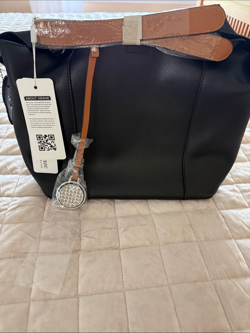 Heshe Black and Brown Purse